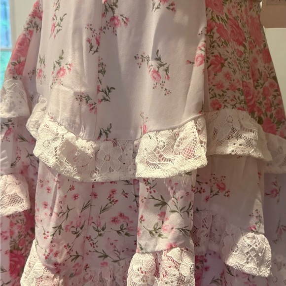 Altar’d State Floral Puff Sleeve Tiered Mini Dress Size Small NWT - Picture 4 of 14